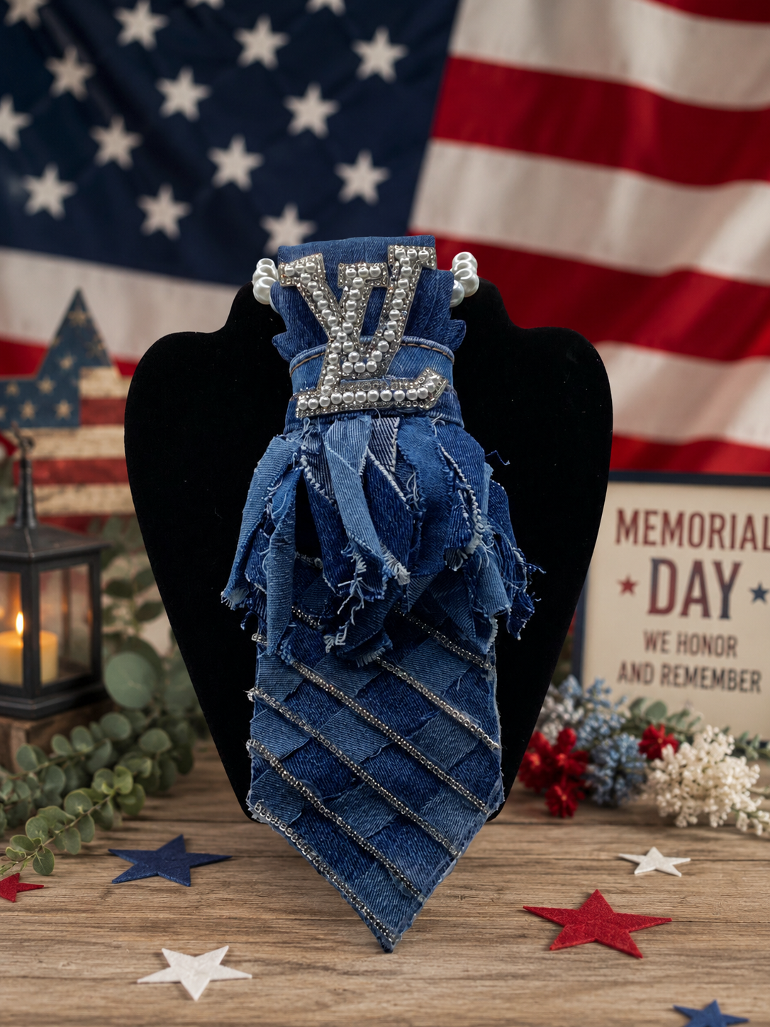 Frayed Edge Denim Tribute Tie