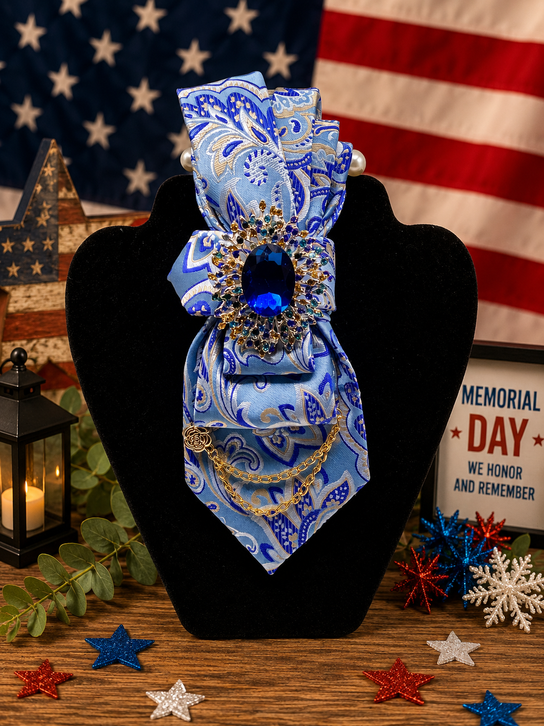 Graceful Sapphire Chain Tie