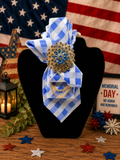 Sky Blue Elegance Statement Tie – Patriotic Luxe Edition