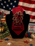 Elegant Red Crystal Flower Tie