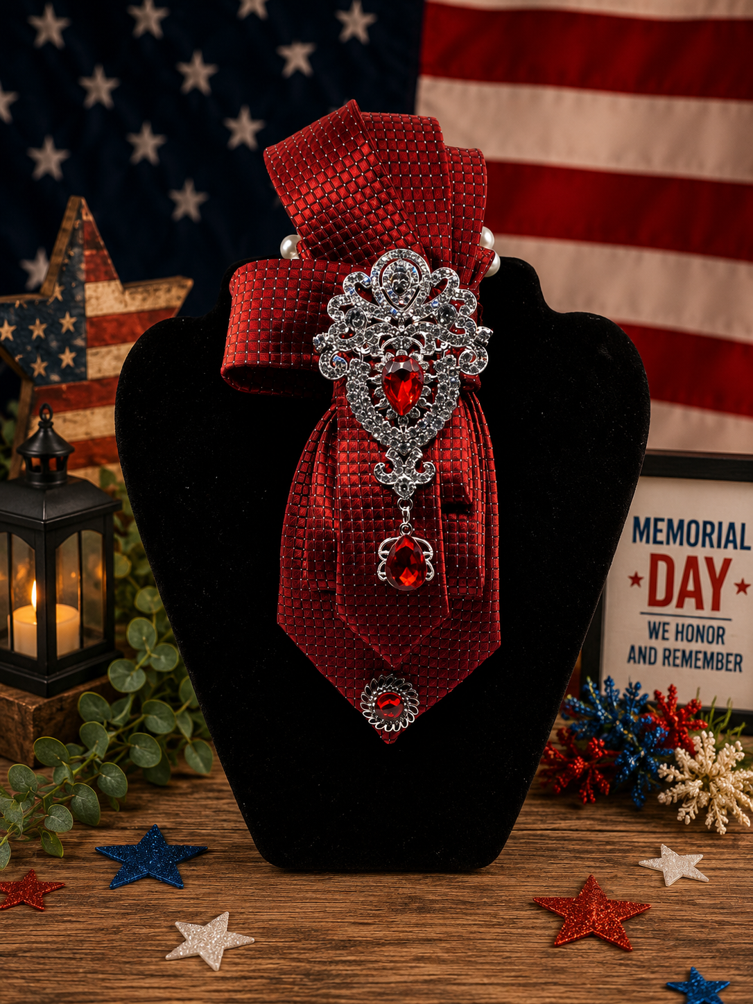 Ruby Drop Luxe Memorial Tie
