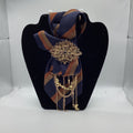 Navy & Gold Stripe Statement Tie