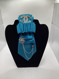 Azure Luxe Crystal Statement Tie
