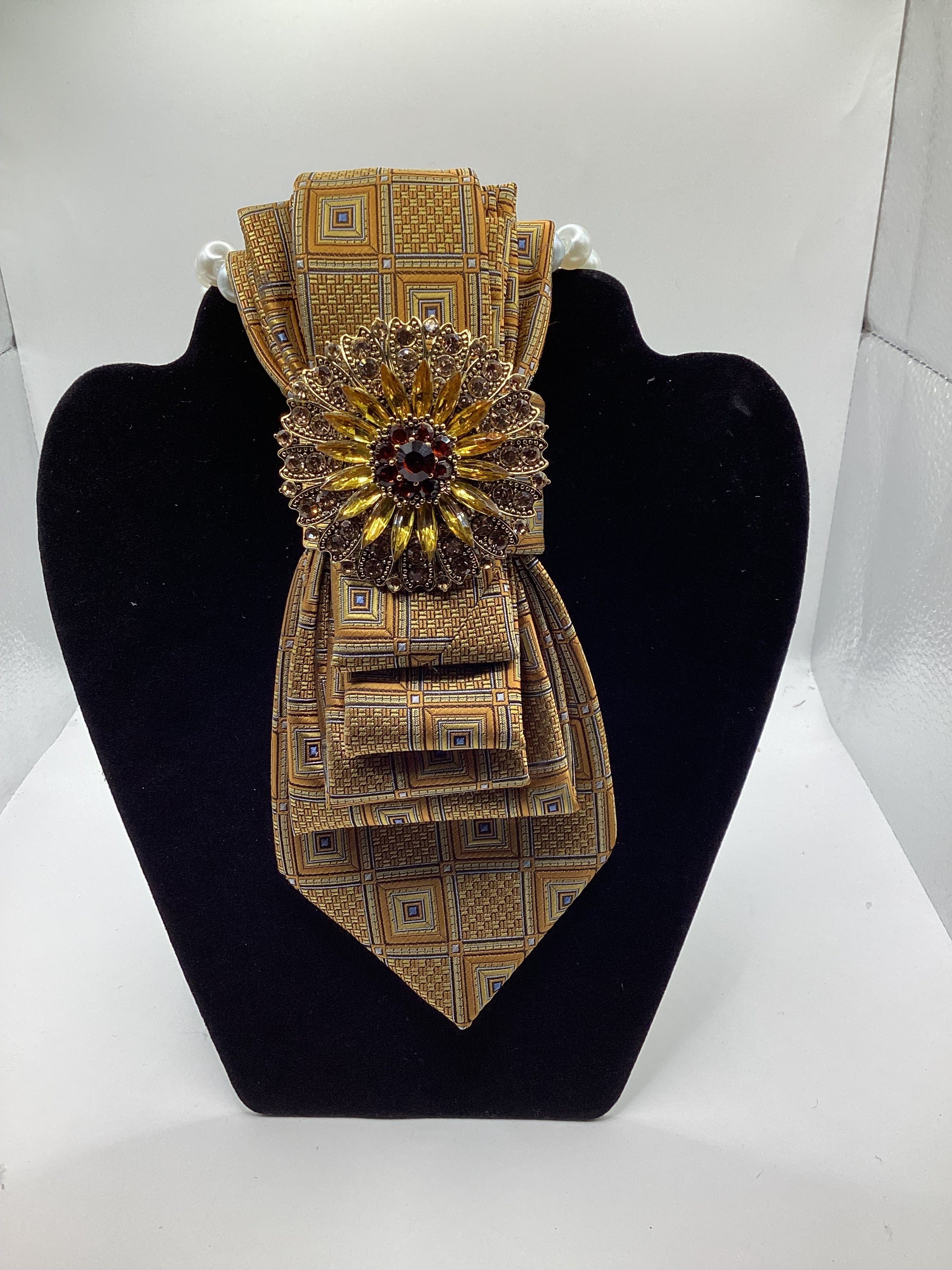 Regal Mosaic Gold Statement Ascot Tie
