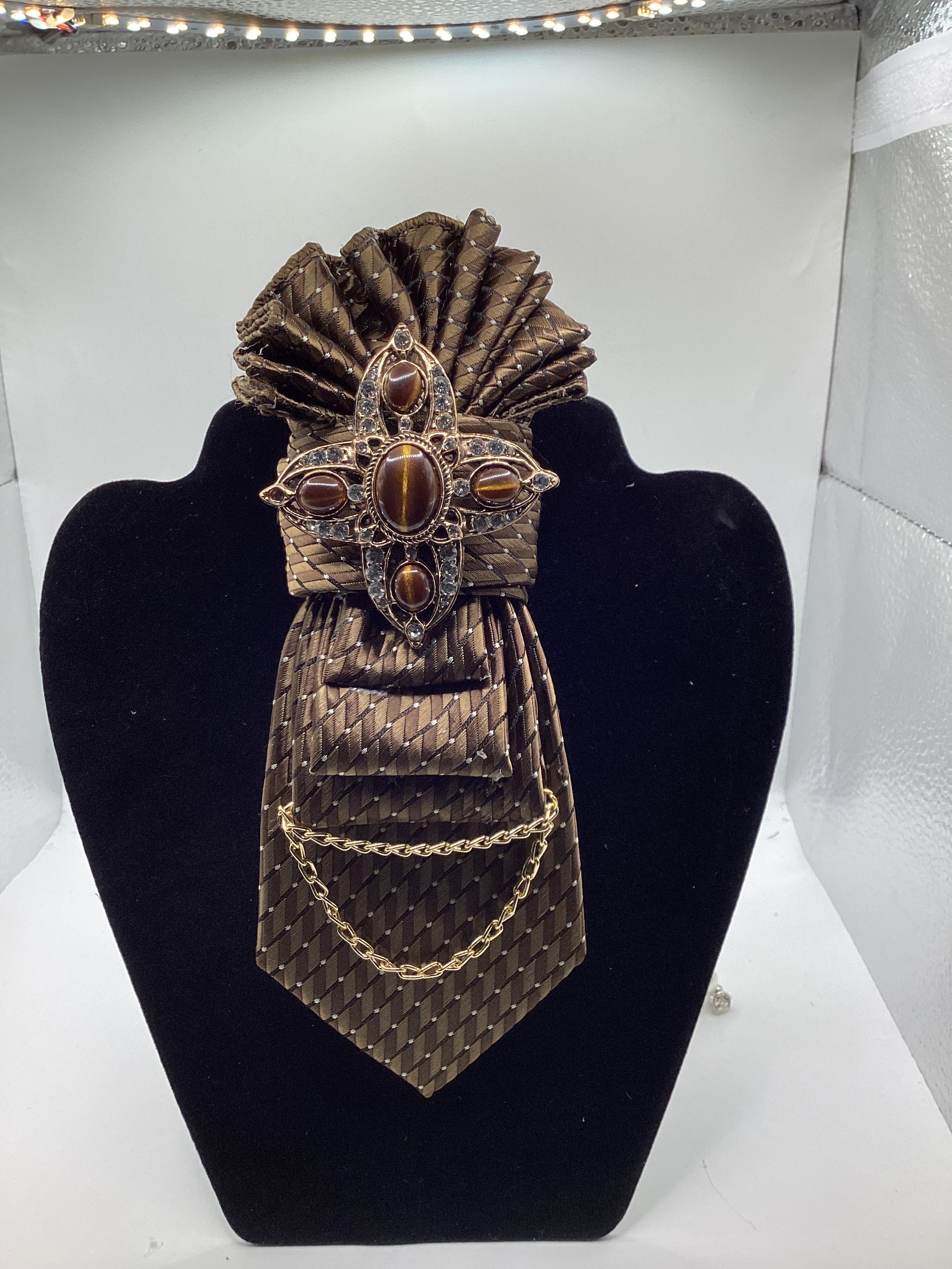 Bronze Regal Cross Statement Ascot Tie