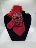 Ruby Royale Brooch Tie
