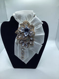White Crystal Elegance Statement Tie