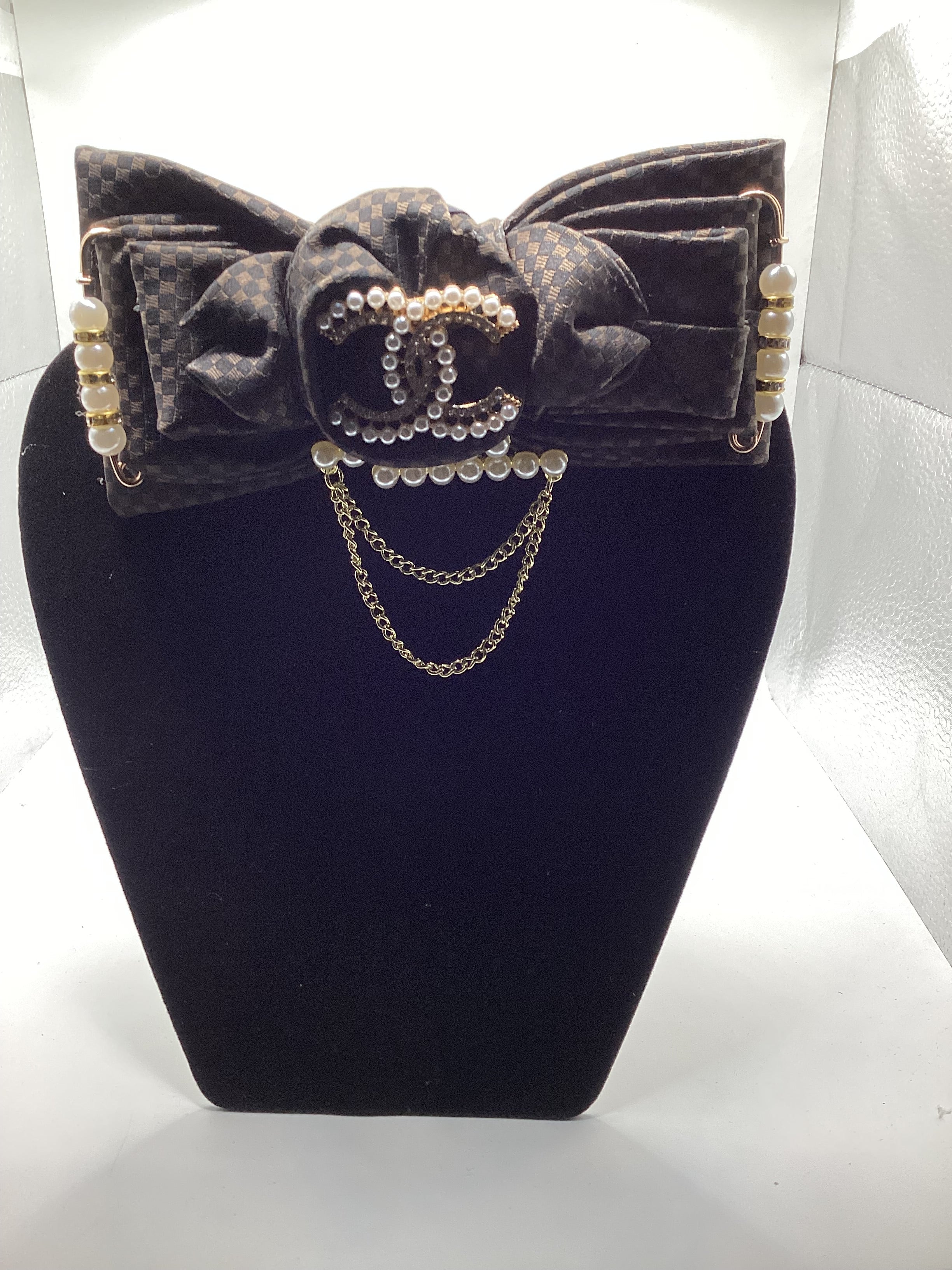 Monogram Luxe Bow Tie – Pearl Emblem Designer Edition