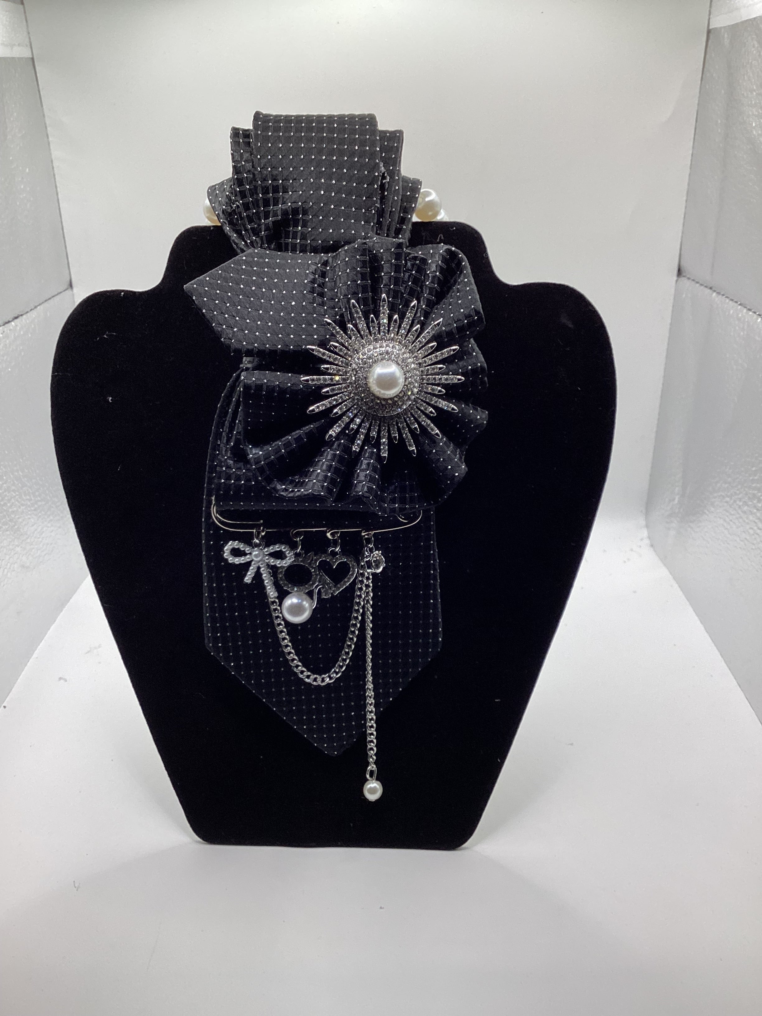 Black Crystal Starburst Statement Tie