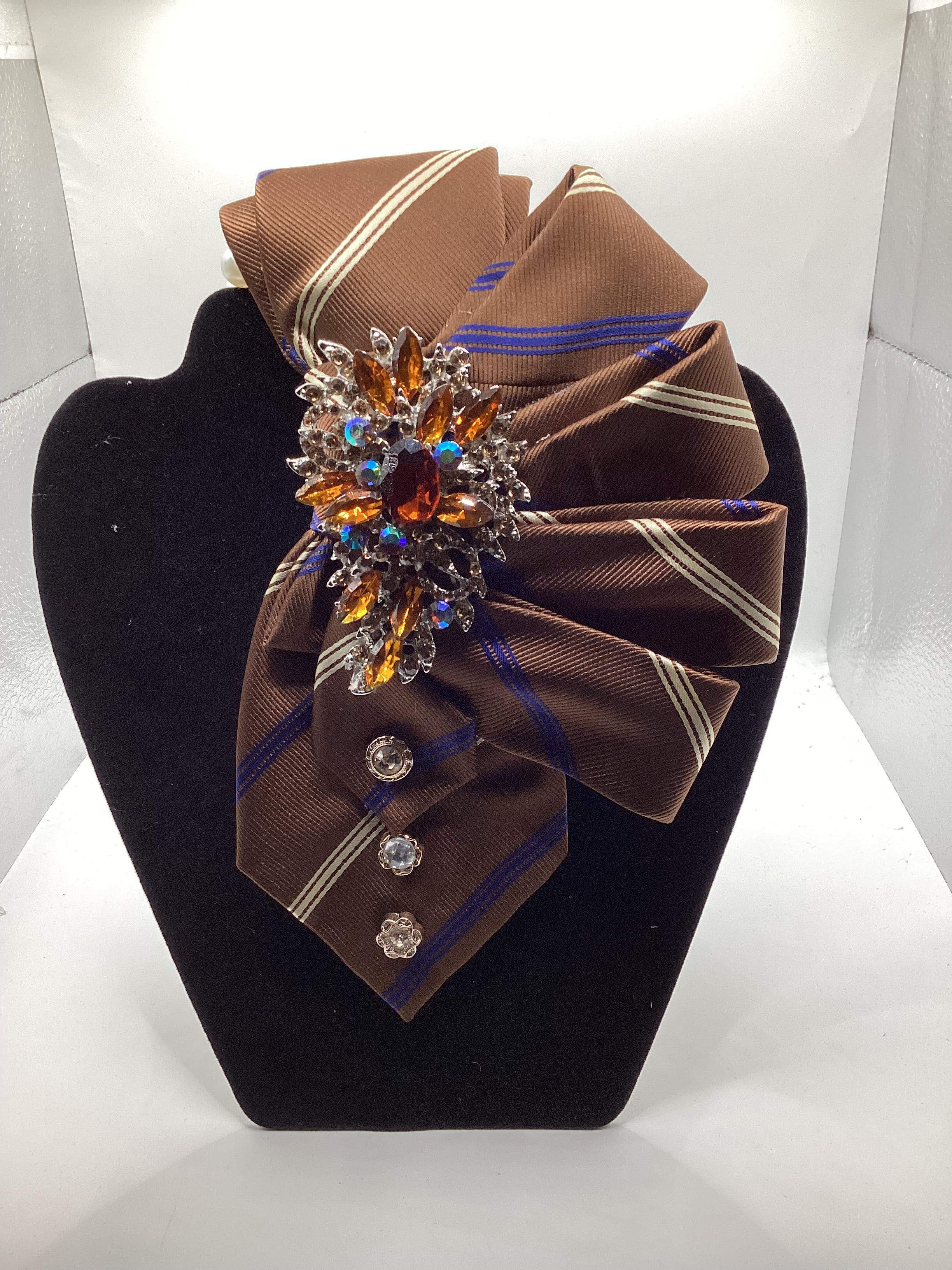 Chocolate Stripe Luxe Statement Tie