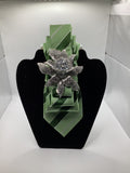 Emerald Green Crystal Bloom Statement Tie
