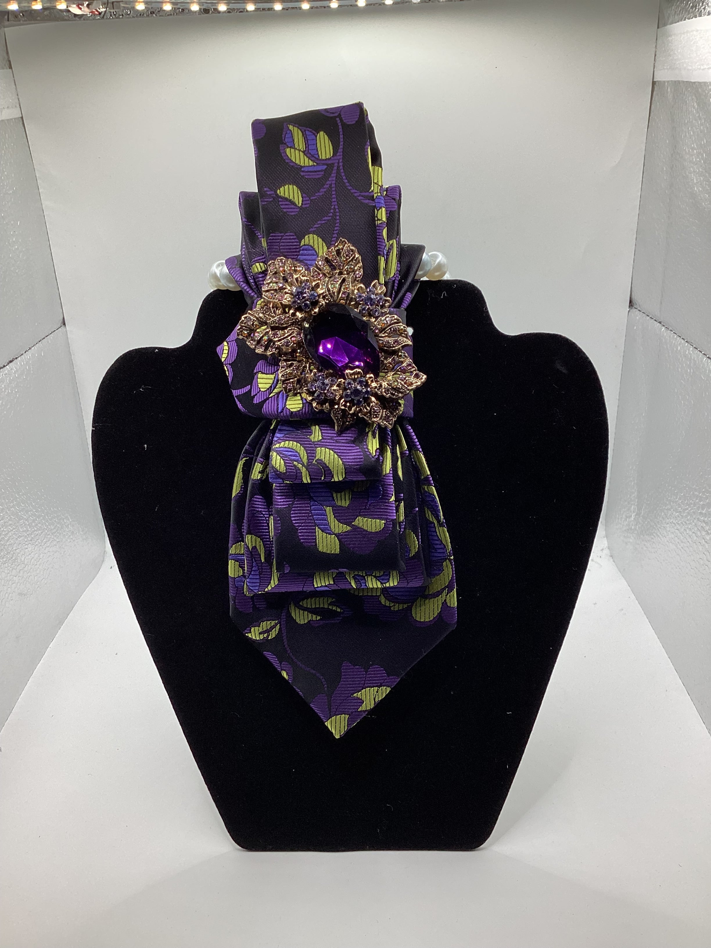 Royal Violet Brocade Statement Tie