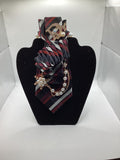 Luxe Stripe Pearl Chain Tie