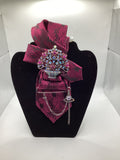 Berry Luxe Crystal Garden Statement Tie