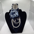 Pearl Bloom Denim Tie