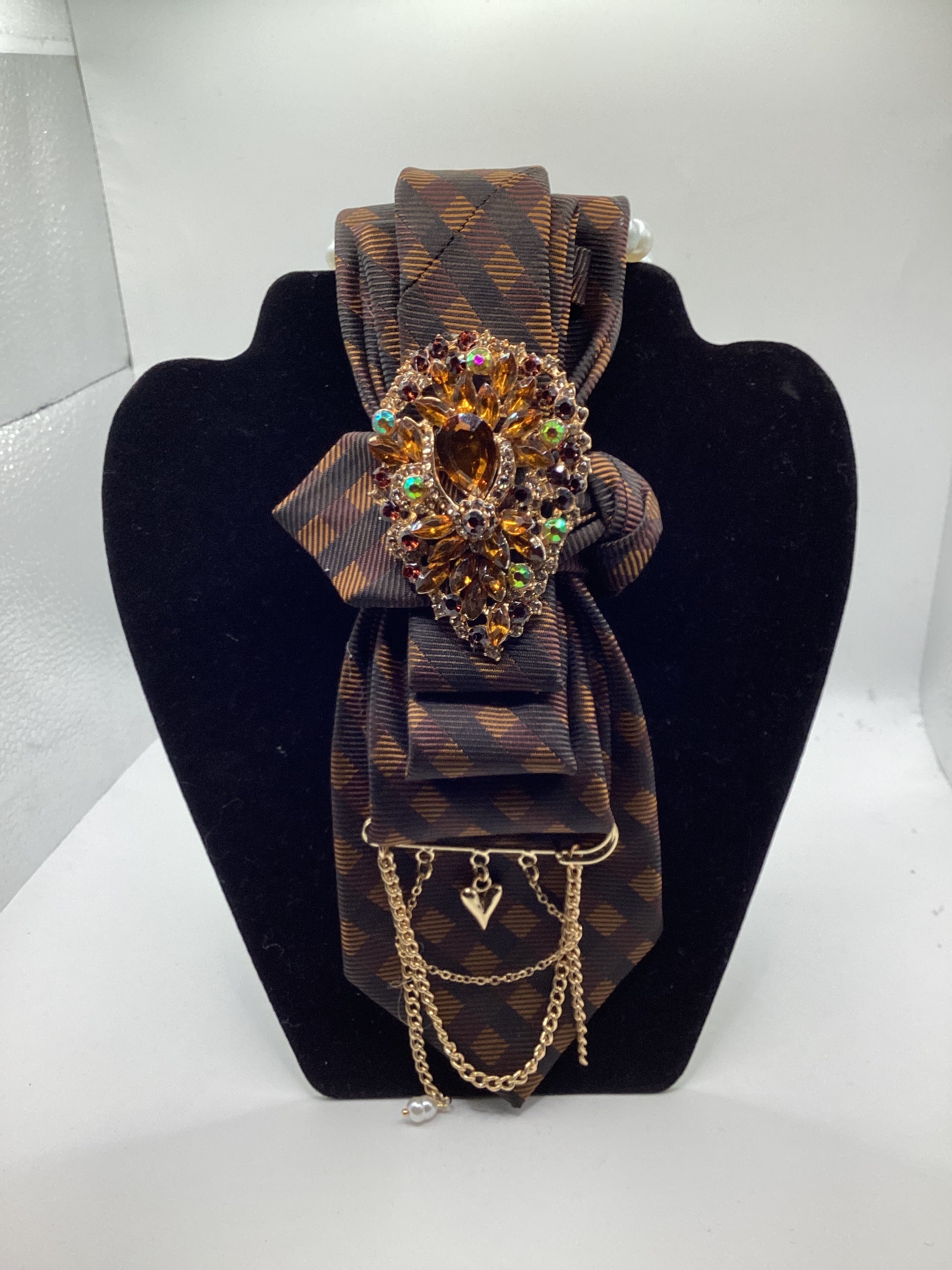 Mocha Majesty Statement Tie – Chocolate Plaid Luxe Collection