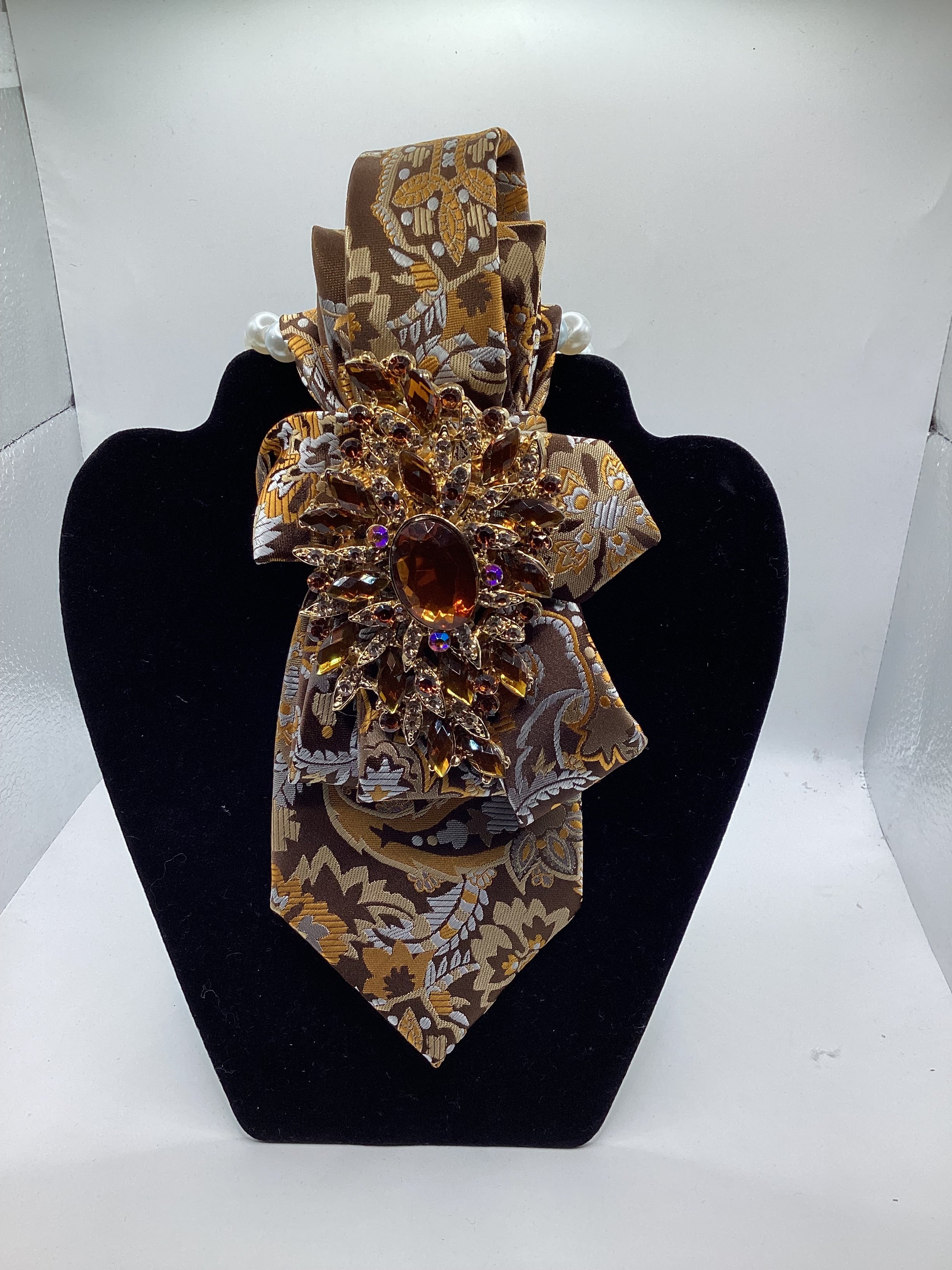 Autumn Majesty Luxe Statement Tie – Amber Elegance Collection