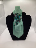 Mint Majesty Emerald Statement Tie – Luxe Elegance Collection