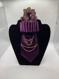Royal Amethyst Luxe Statement Tie – Purple Velvet Couture Edition