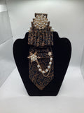 Midnight Pearl Elegance Statement Tie – Gold Paisley Couture Edition