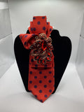 Ruby Radiance Polka Dot Statement Tie – Crimson Crystal Couture Bow