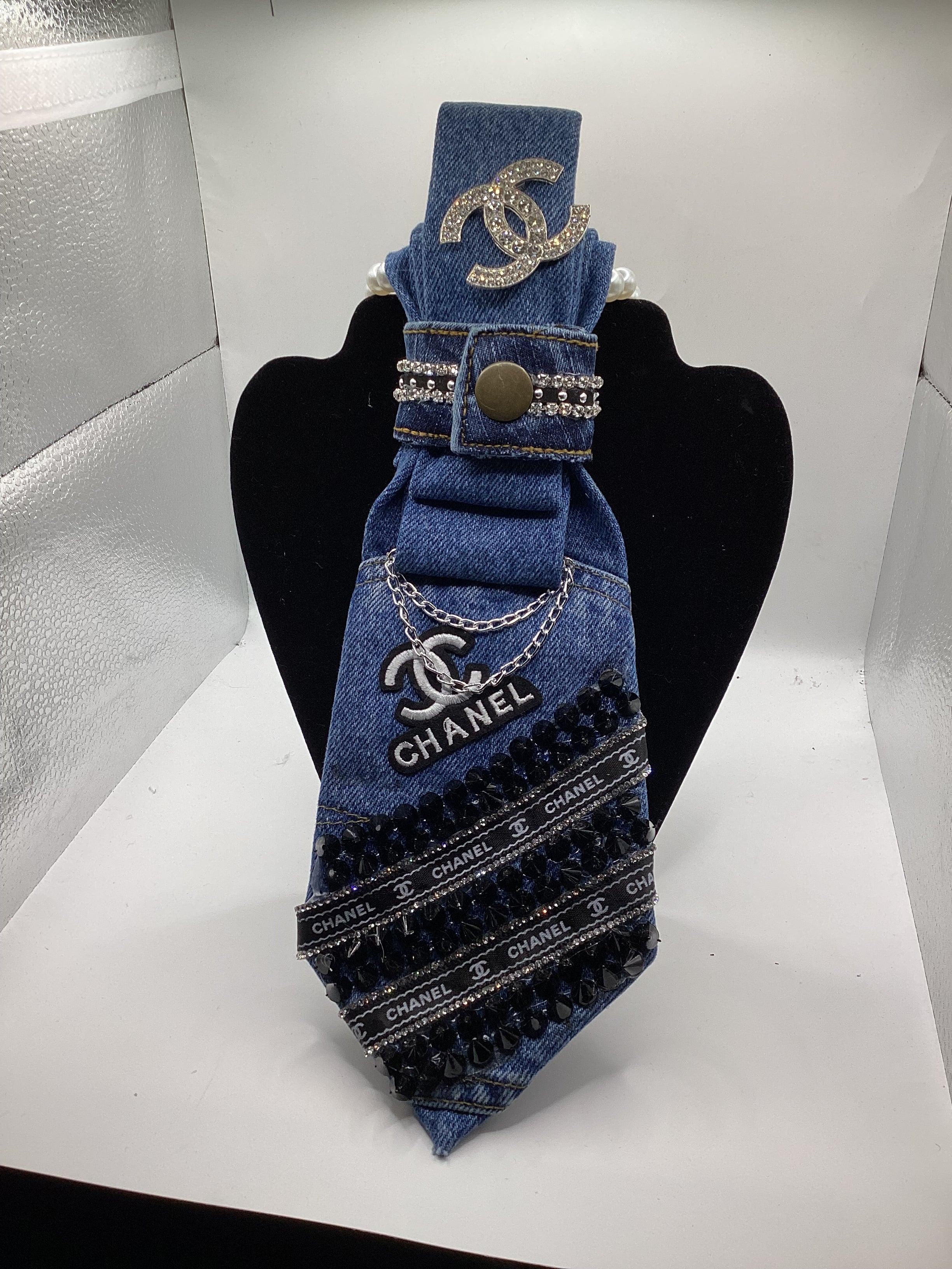 Denim Luxe Signature Neckwear – Crystal Embellished Designer-Inspired Tie | Tee’s Ties Exclusive