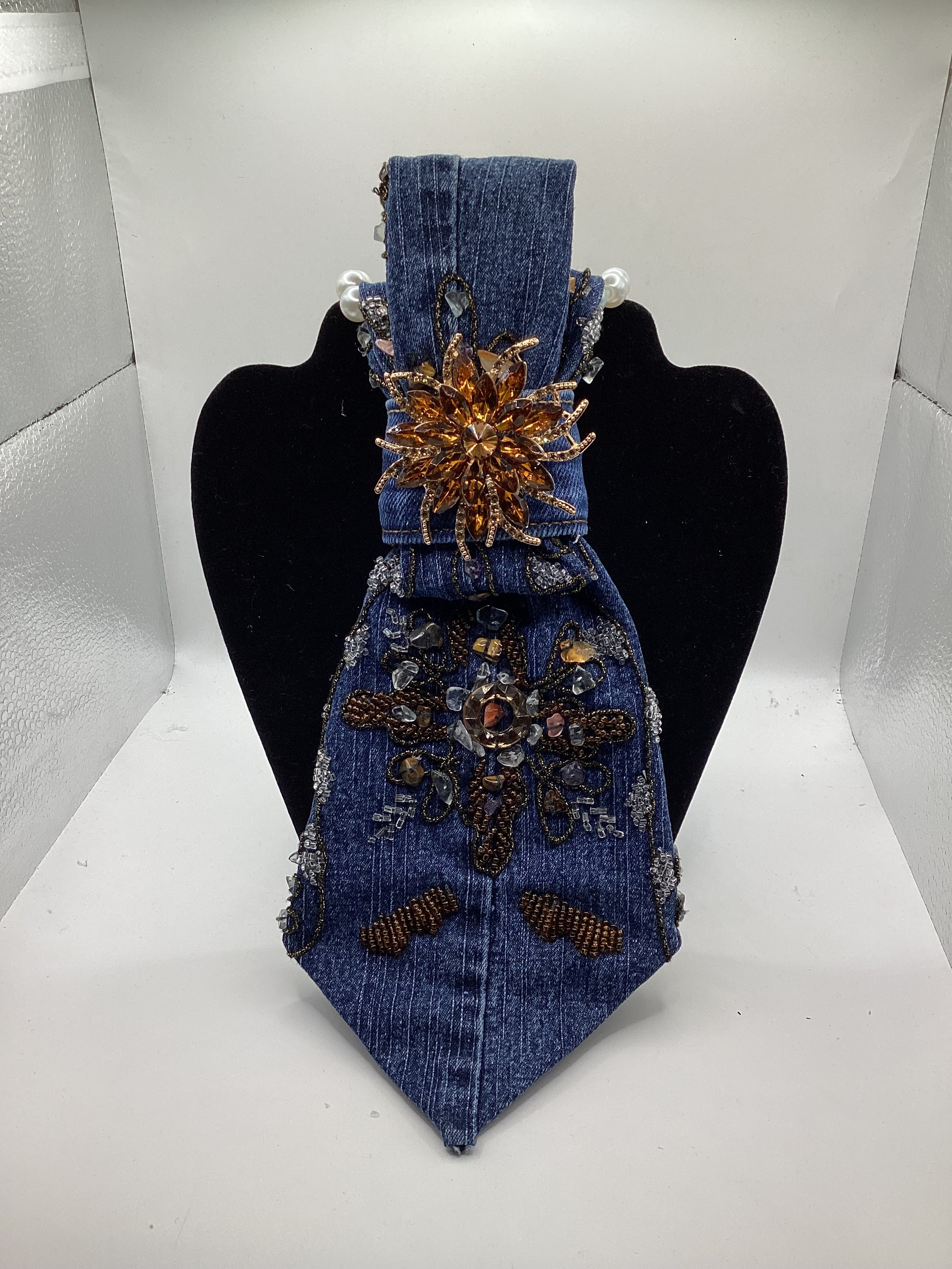 Denim Heirloom Luxe Neckwear – Hand-Embellished Crystal Statement Tie | Tee’s Ties Exclusive 2