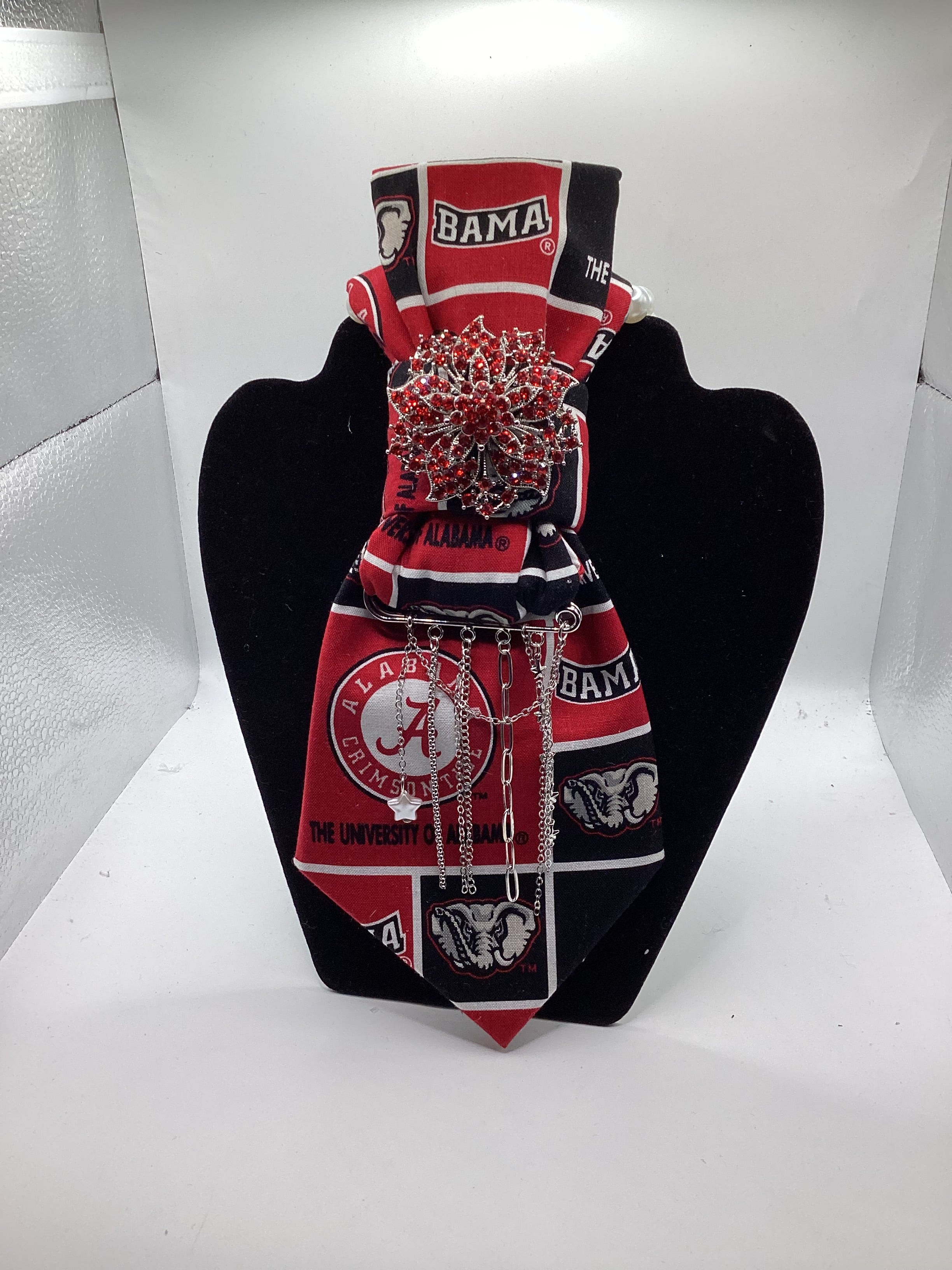 Crimson Spirit Luxe Neckwear – College Pride Crystal Statement Tie | Tee’s Ties Exclusive