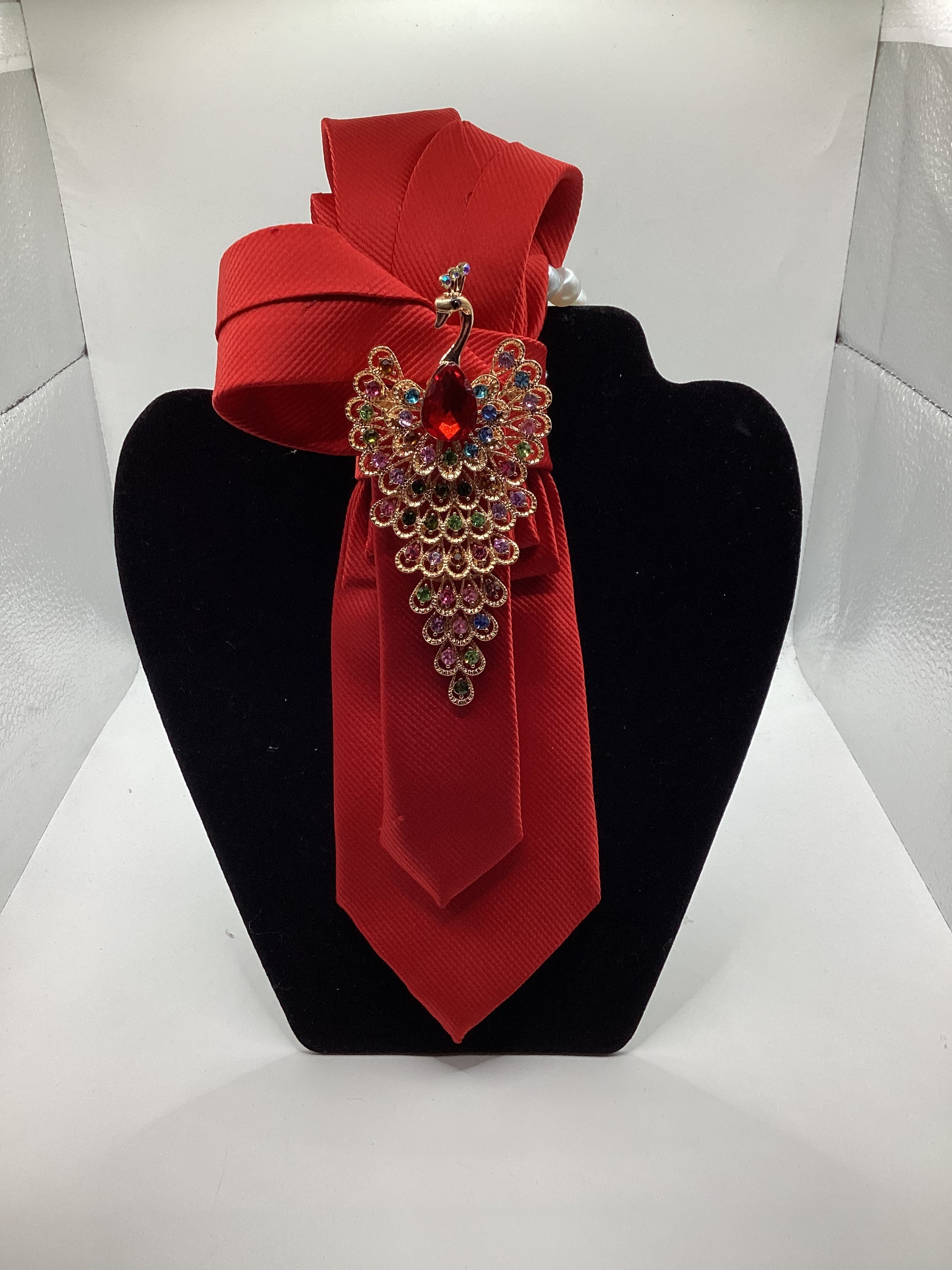 Crimson Peacock Majesty Statement Tie