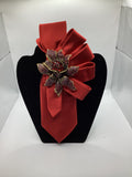 Red Ember Blossom Statement Tie