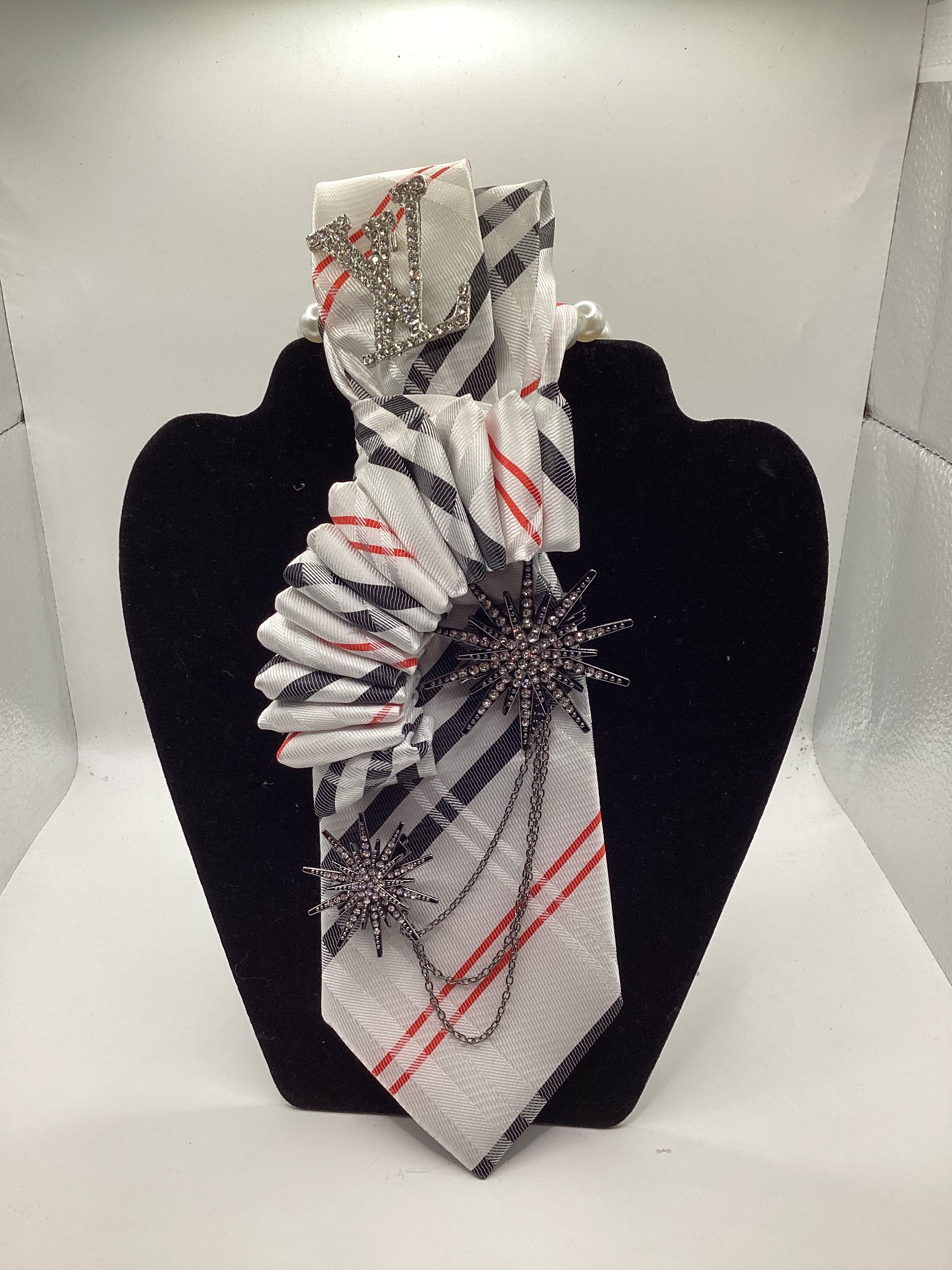 Silver Starlight Plaid Statement Tie