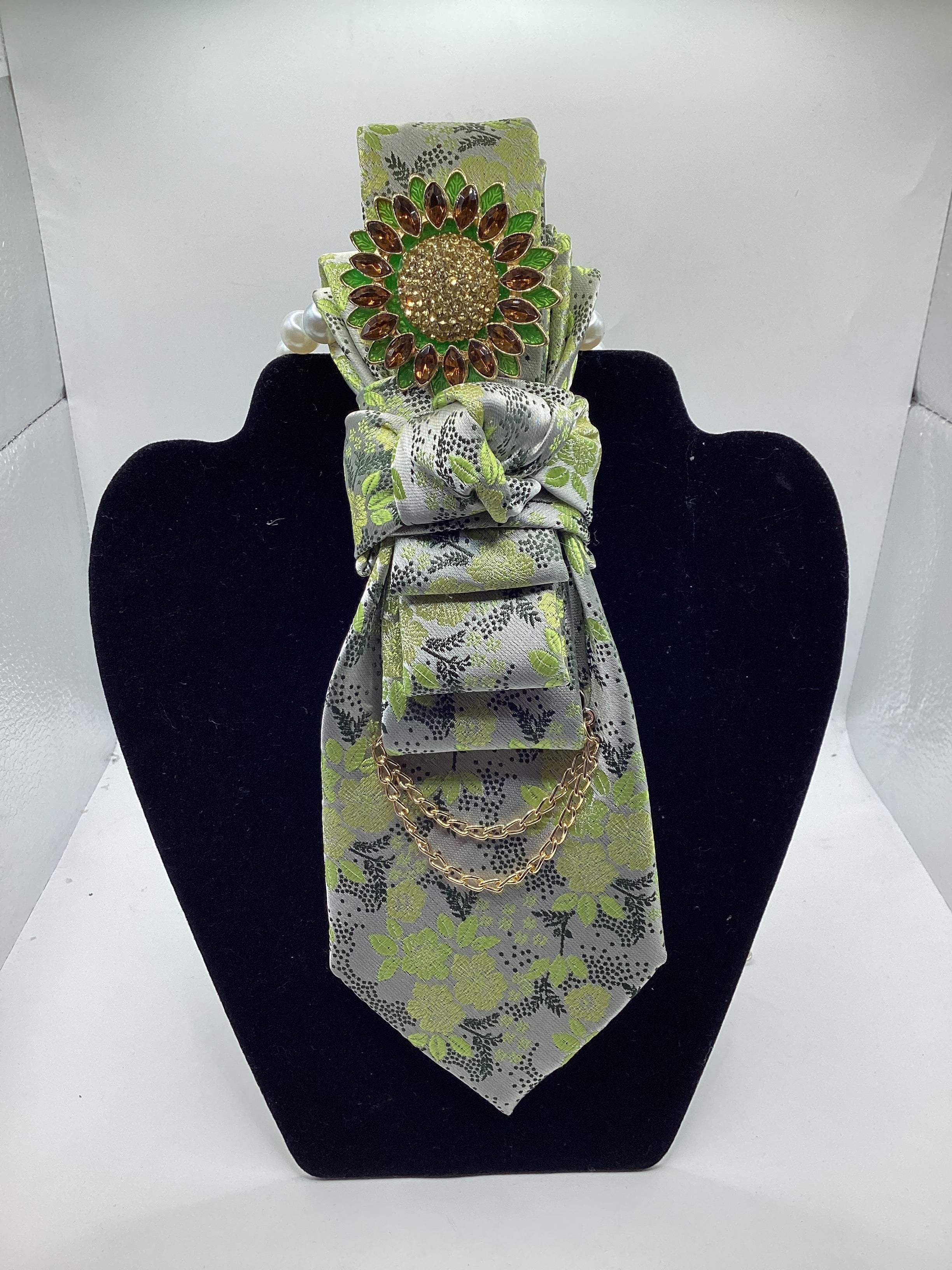 Golden Meadow Floral Designer Tie