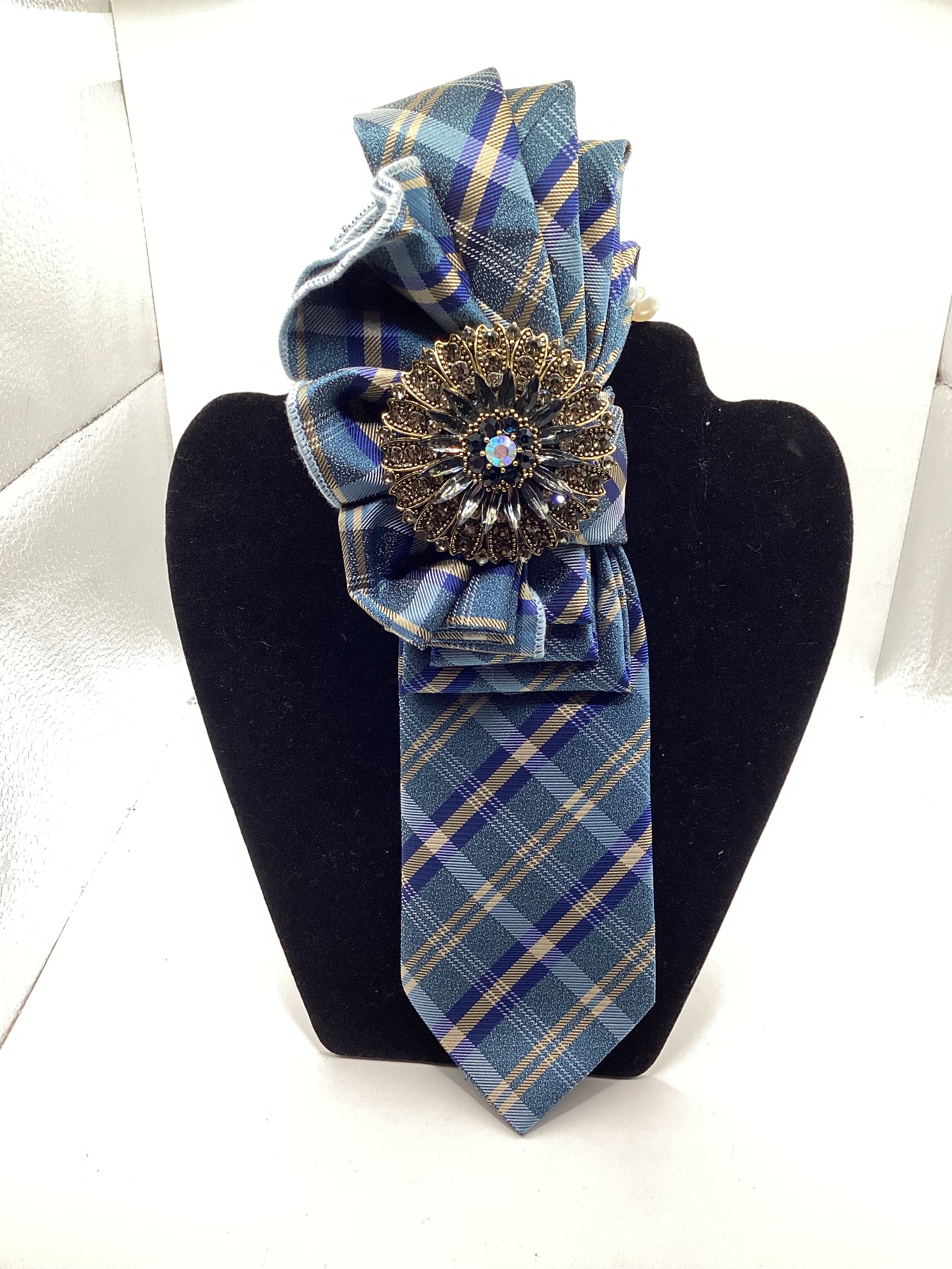 Blue Windsor Plaid Designer Tie