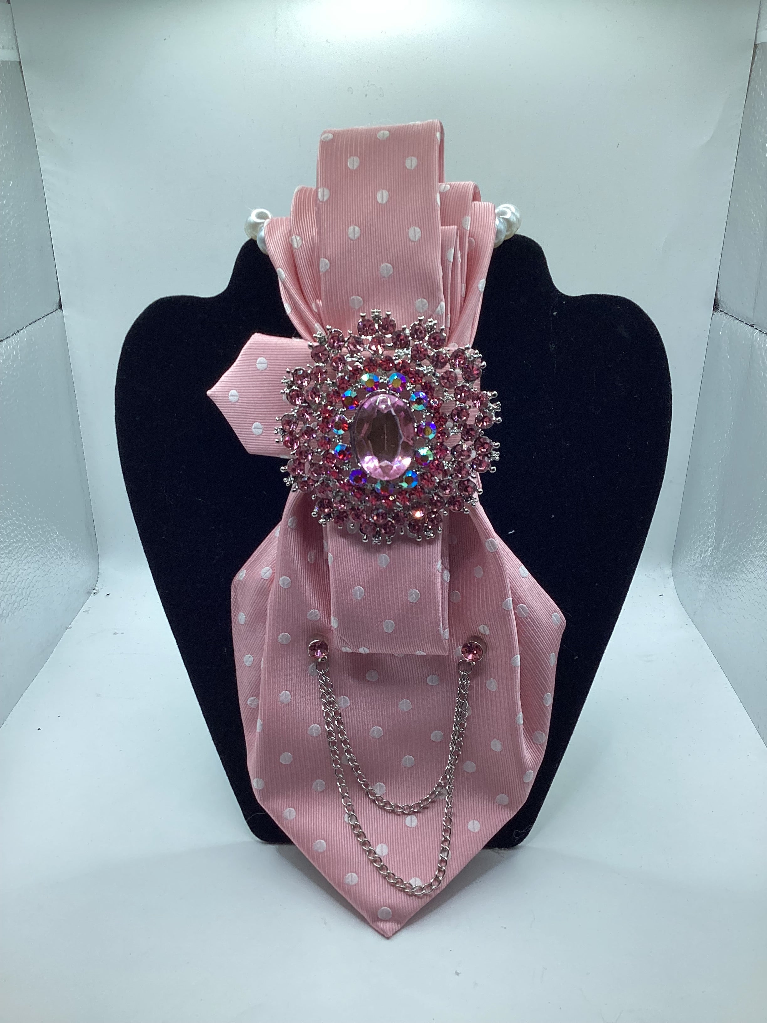 Blush Pearl Polka Dot Statement Tie