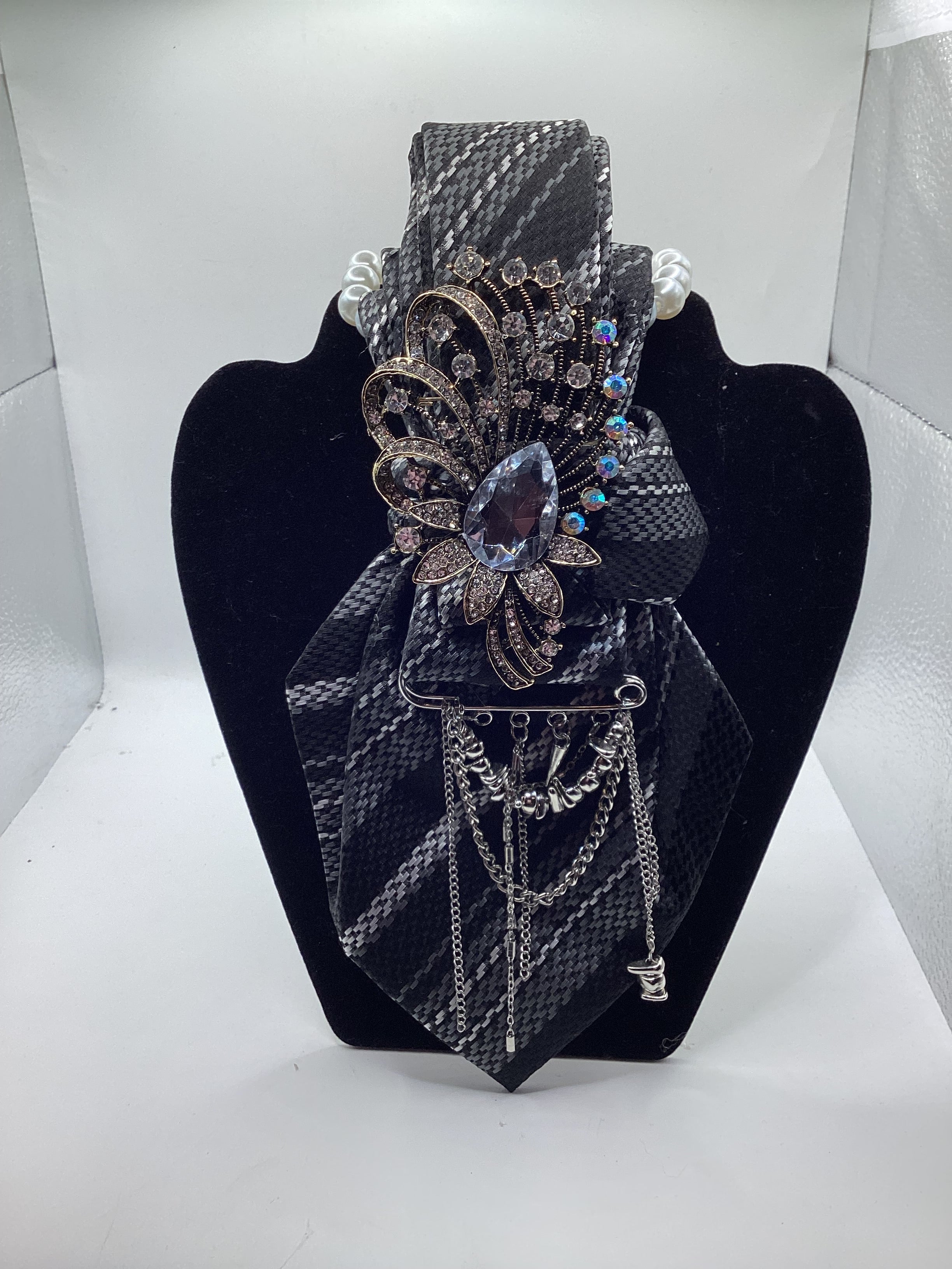 Midnight Crystal Luxe Statement Tie