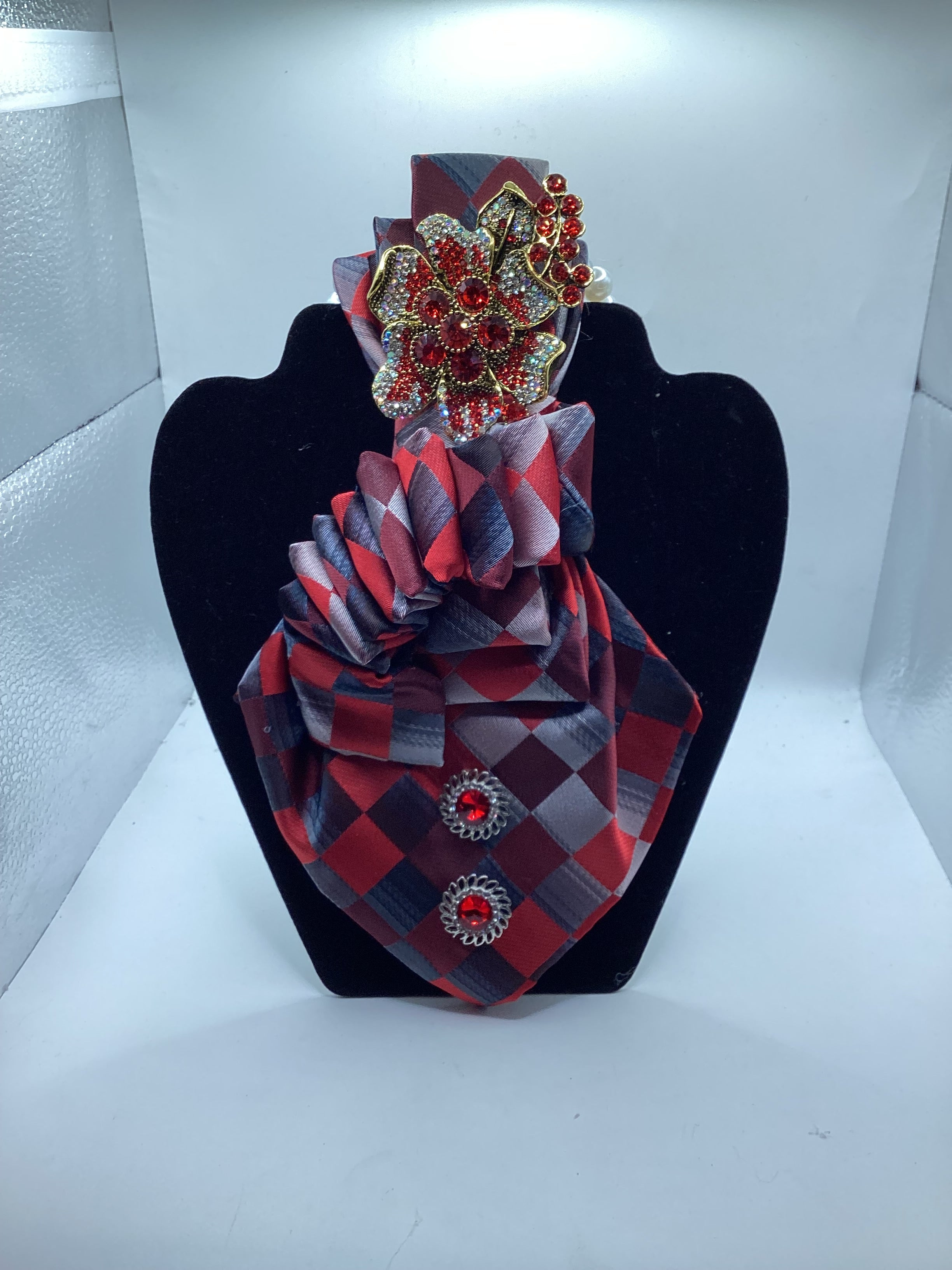 Crimson Plaid Luxe Statement Tie
