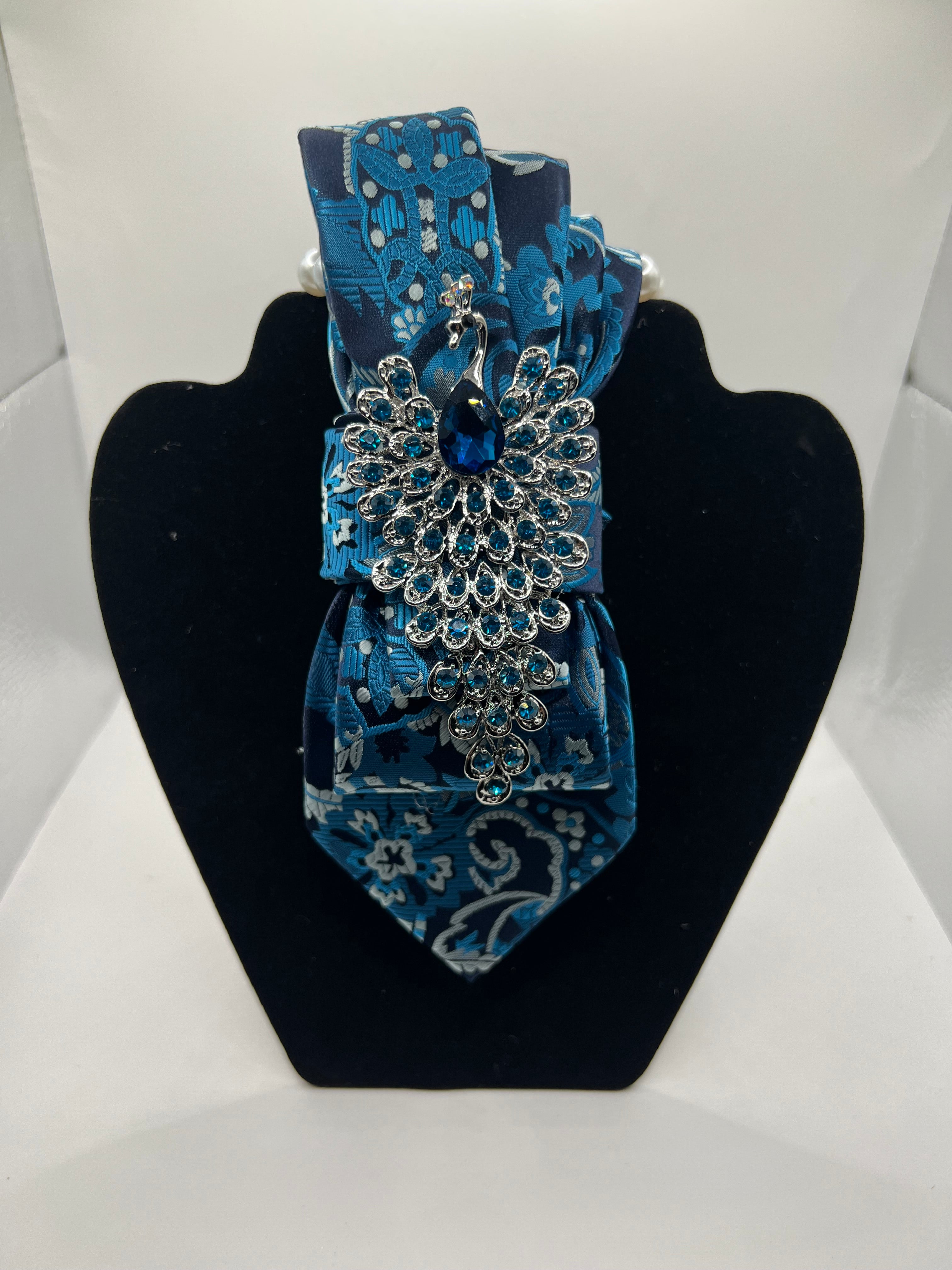 Teal Blue Peacock Luxe Statement Tie