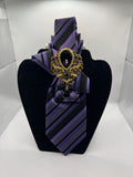 Royal Amethyst Black Stripe Statement Tie