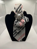 Stripe Pearl Elegance Statement Tie