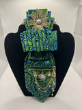 Royal Blue & Lime Luxe – Pearl and Gold Statement Tie