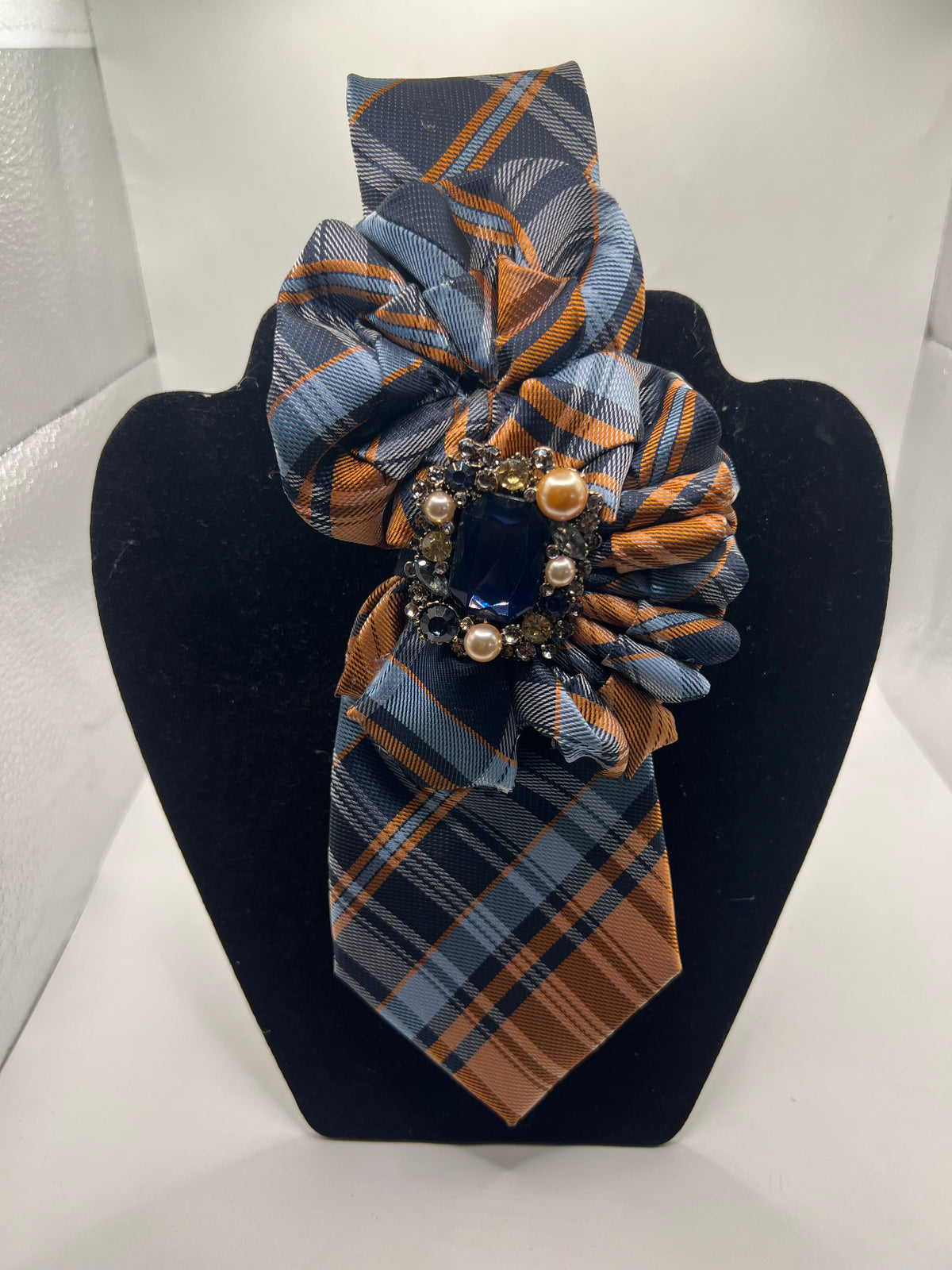 Copper Sapphire Royale – Luxury Plaid Statement Tie