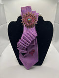 Purple & Pink Rhinestone Breast Cancer Awareness Statement Tie