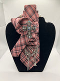 Pink Plaid Glamour Breast Cancer Awareness Statement Tie 2